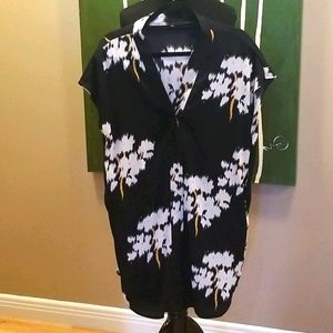 Button Up Shift Dress Floral Pattern